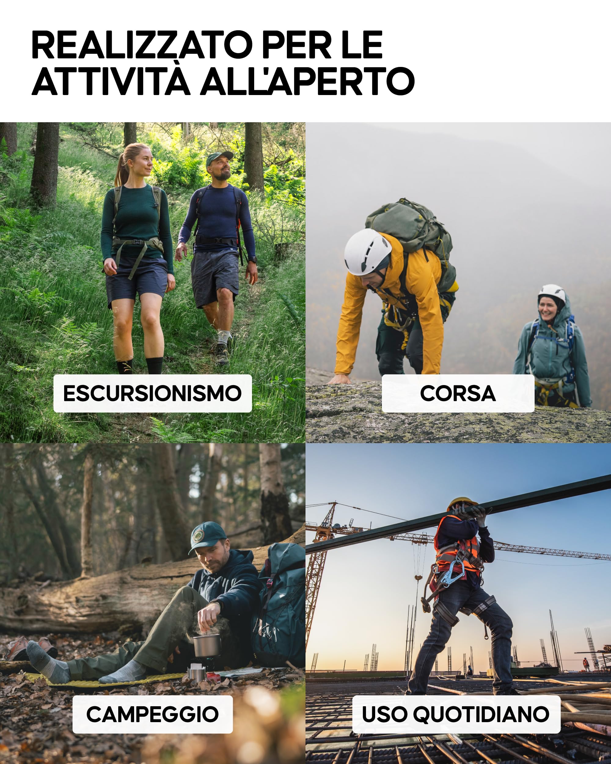 DANISH ENDURANCE Calze Trekking in Lana Merino, Anti-Vesciche, Calzini Escursionismo da Uomo, Donna, Bambino, 3 Paia