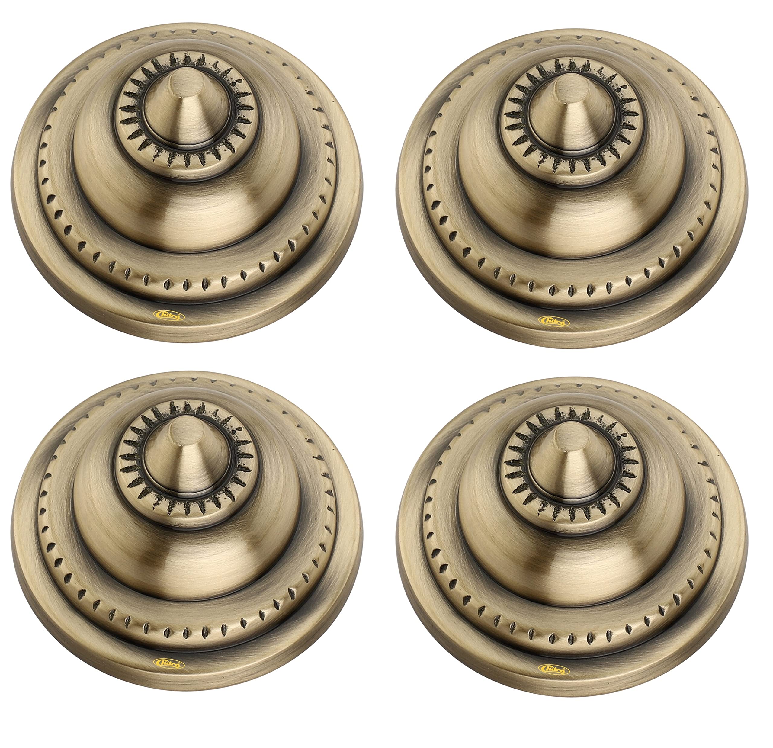 Chitra Brass Decorative Ashoka Door Dooms for Doors/Pooja Room/Home Decorative Pack of 4 (Antique Brass Finish, 50 MM) Pull Handle-image-26