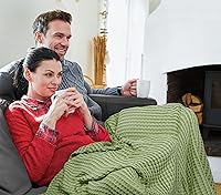 Vista 6 de Utopia Bedding Sage Green 100% Cotton Waffle Blanket 300 GSM [Full - 90x84 Inch] Soft Lightweight Breathable Bed Blanket for All Season