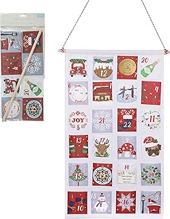 Trimits Make Your Own - Calendario de Adviento de bolsillo de tela, 31 x 55 cm, color blanco