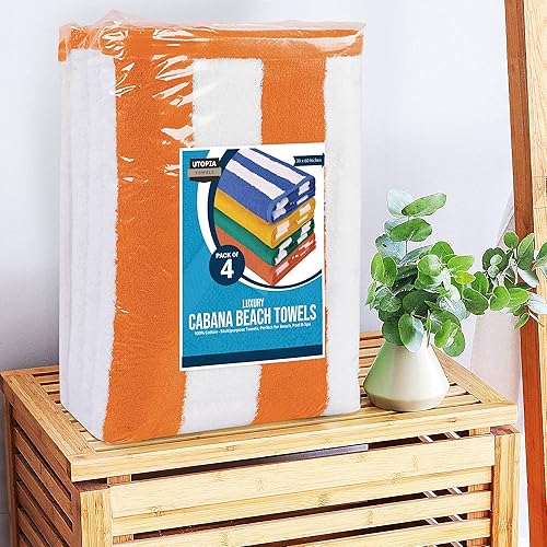 Vista 66 de Utopia Towels Cabana Stripe - Toalla de playa de gran tamaño, 100% algodón hilado en anillo, toallas de baño altamente absorbentes para la playa