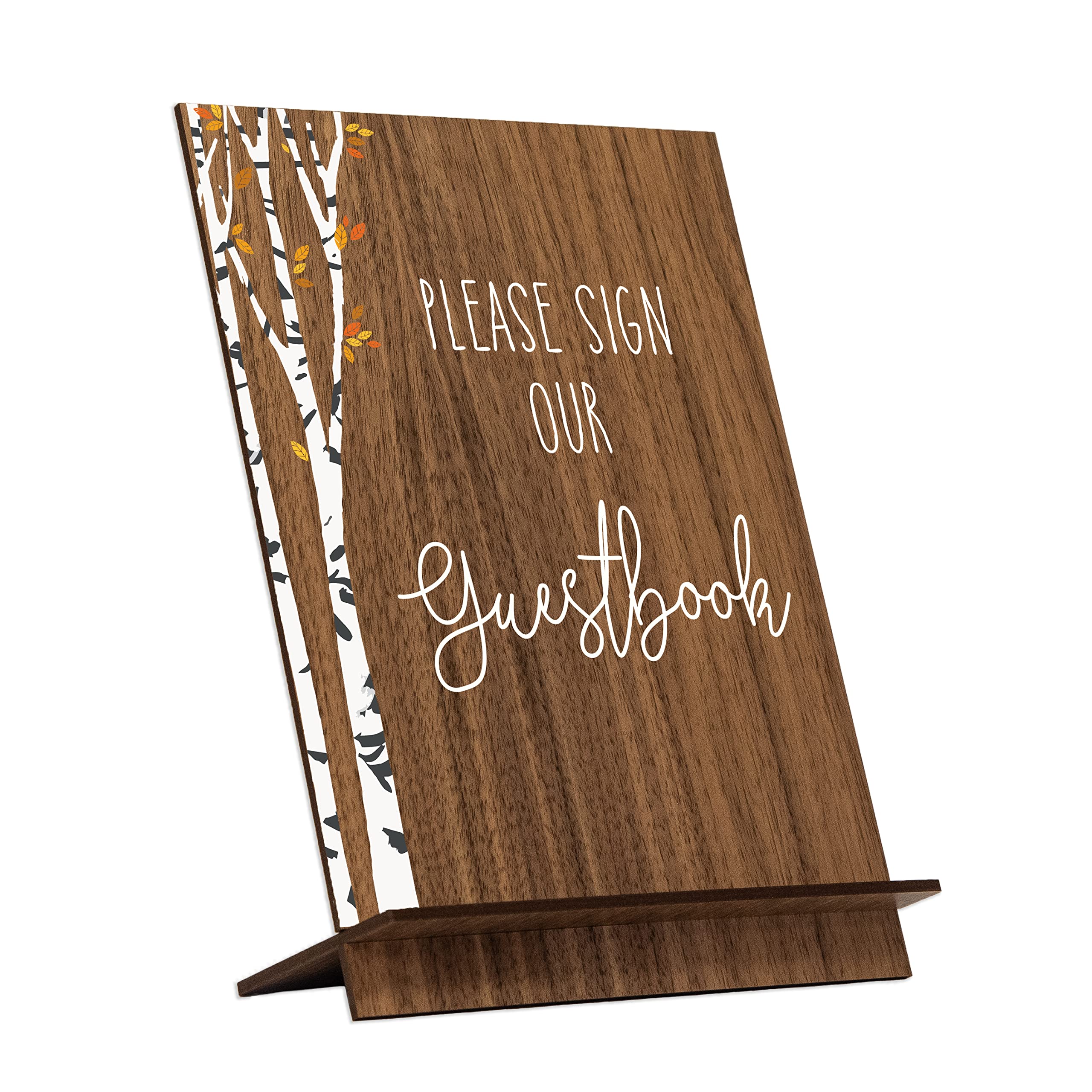 "Guest book sign | Wedding guestbook sign | Wedding Sign | Gift Table Signage/Please sign guestbook (A5, Silver birch)"