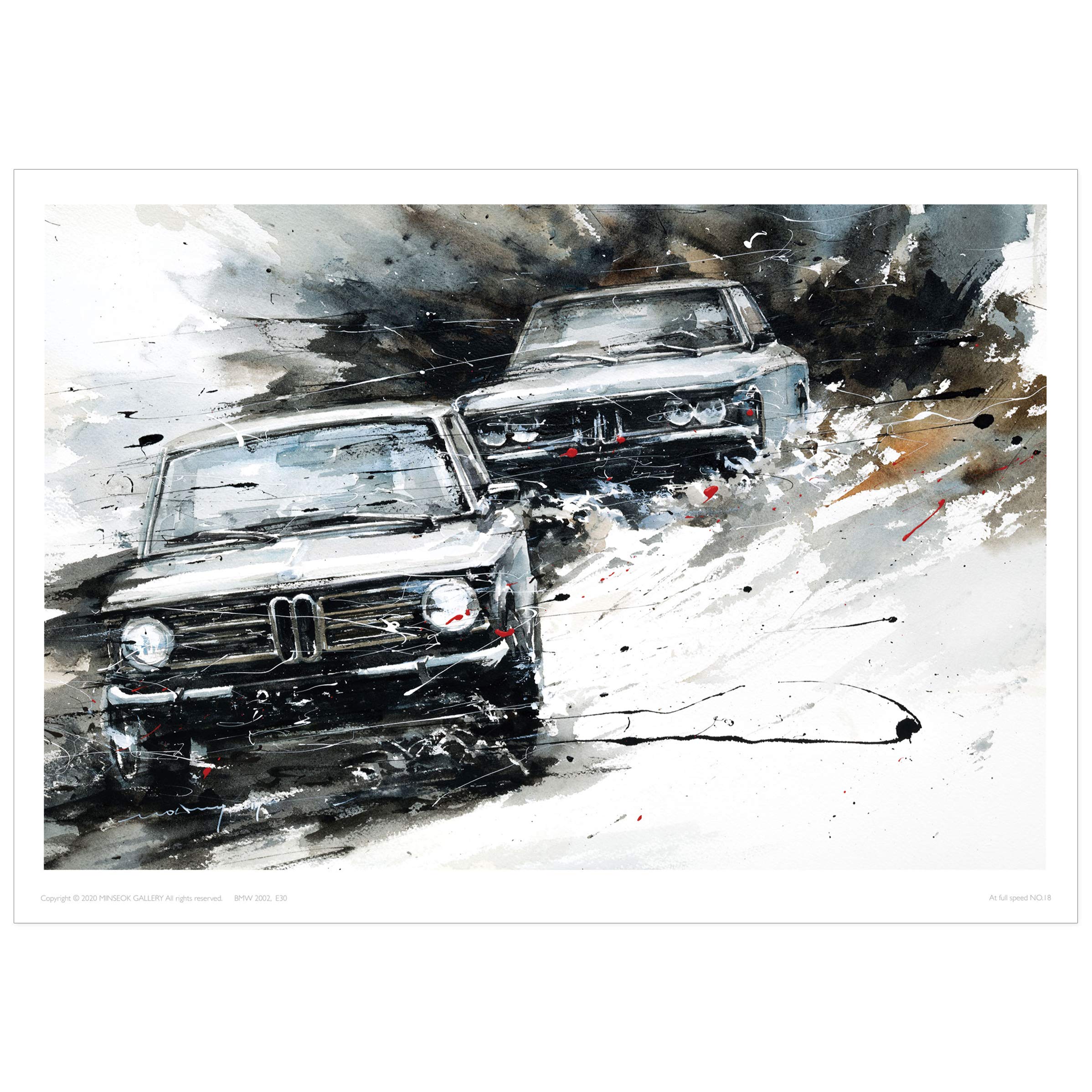 Amazon.com: MINSEOK Watercolor Car Posters Room Decor - Premium A3