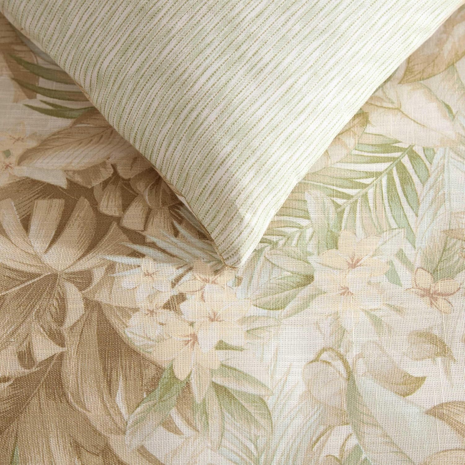 Tommy Bahama - King Comforter Set, Naturally Soft Cotton Weave Bedding w/Matching Pillowcases, Medium Weight, 3 Piece Bed Sets (Palm Paradise Green)