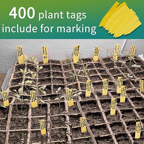 Miniatura 4 de 640 bandejas de inicio de plántulas, paquete de 40 macetas de turba biodegradables, kit de inicio de plántulas, bandejas de germinación orgánica,