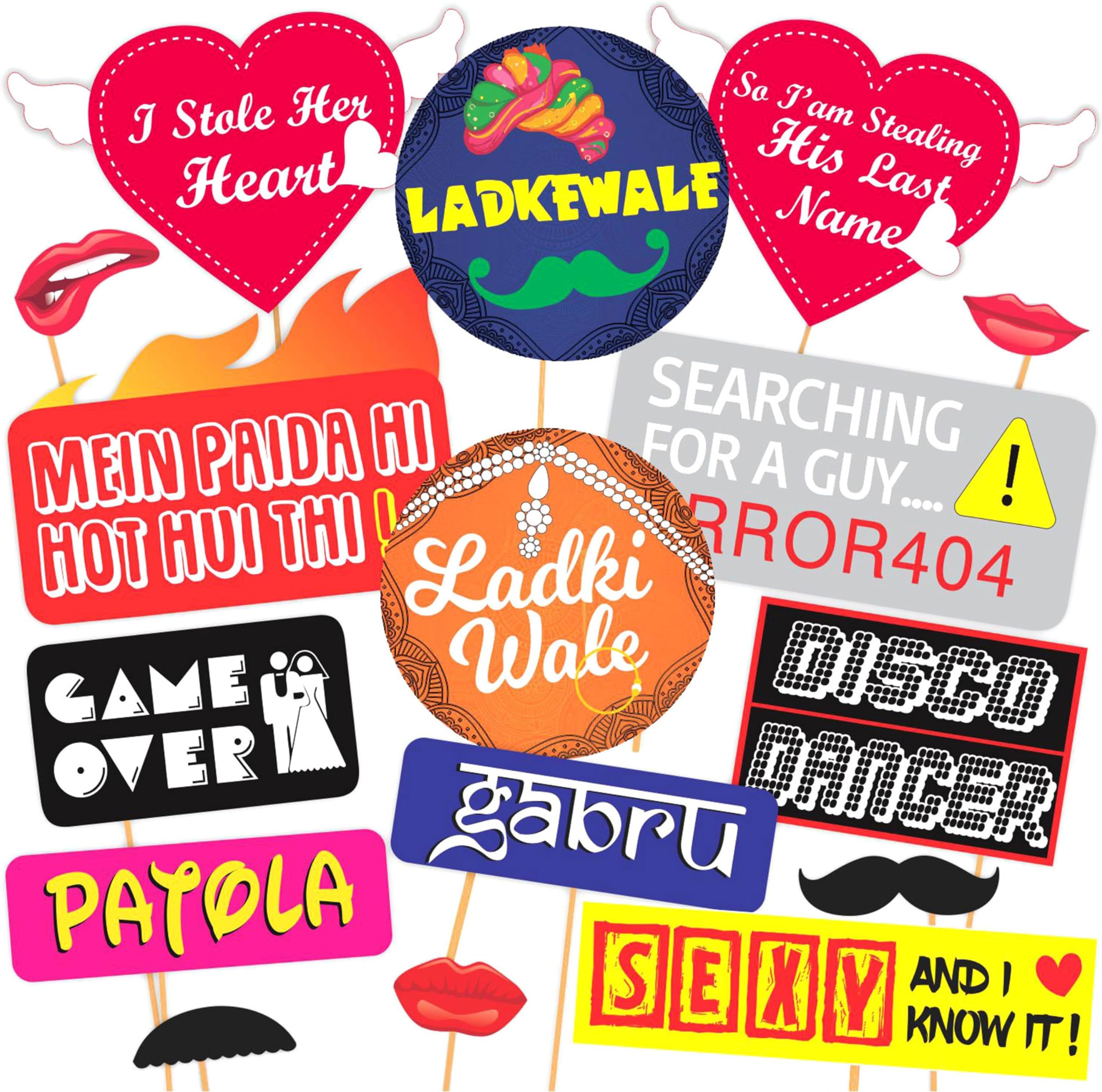 Discount Retail Party Photo Booth Props DIY Kit