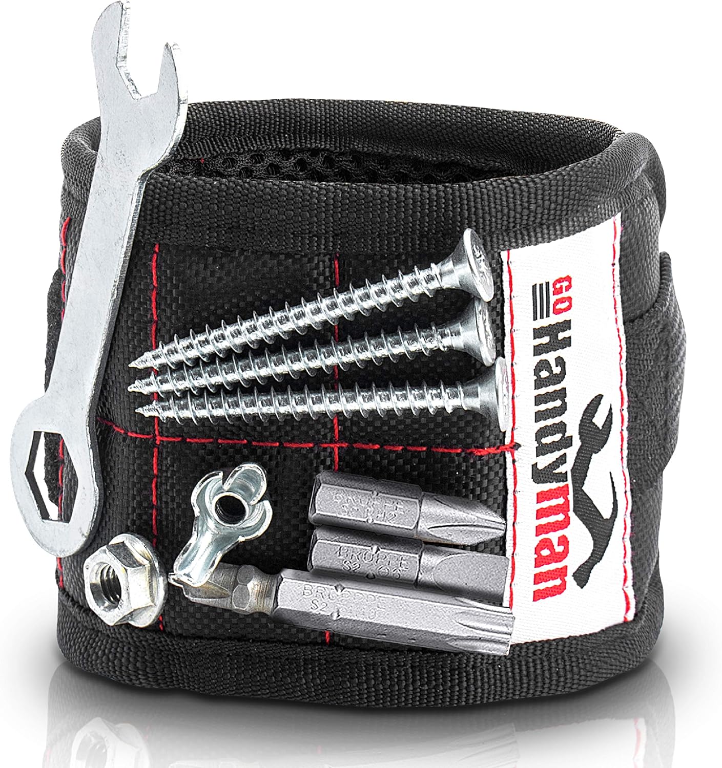 Go Handyman Magnetic Wristband with Strong Magnets for Holding Screws, Nails, Drill Bits - Best Unique Tool Gift for diy – Convenient Solution for Professional and Home Use
