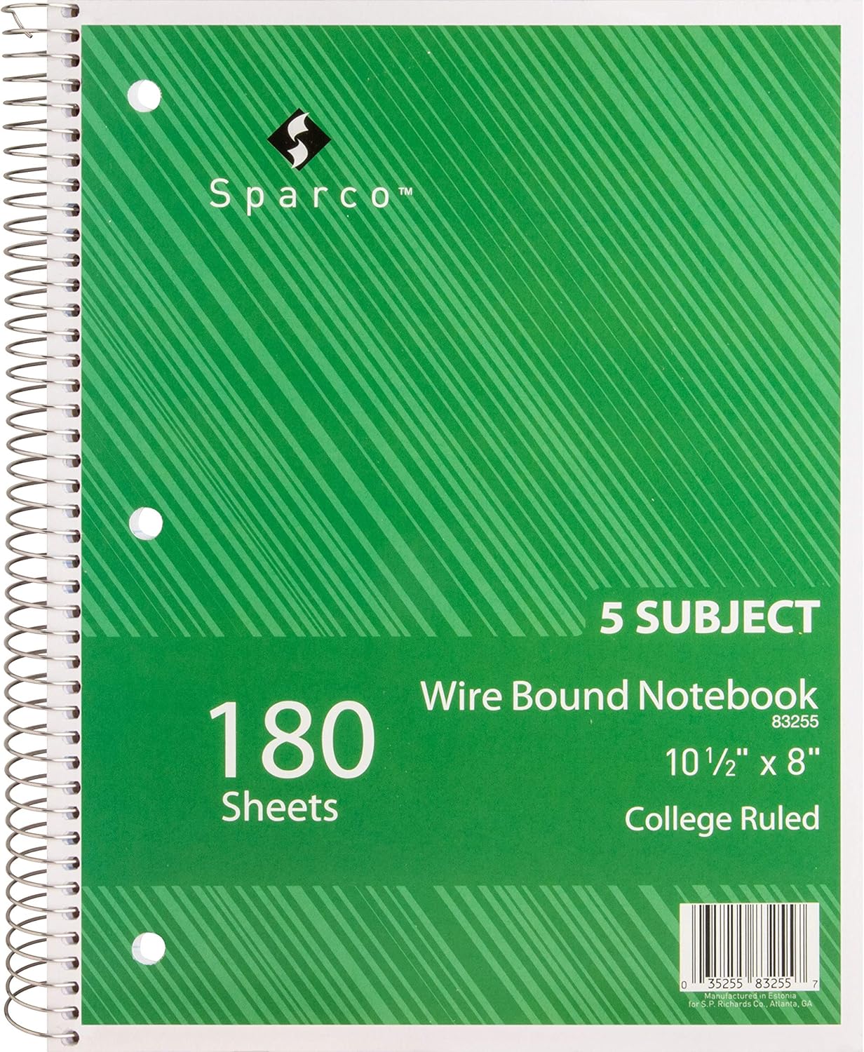 Sparco Wirebound College Ruled Notebooks