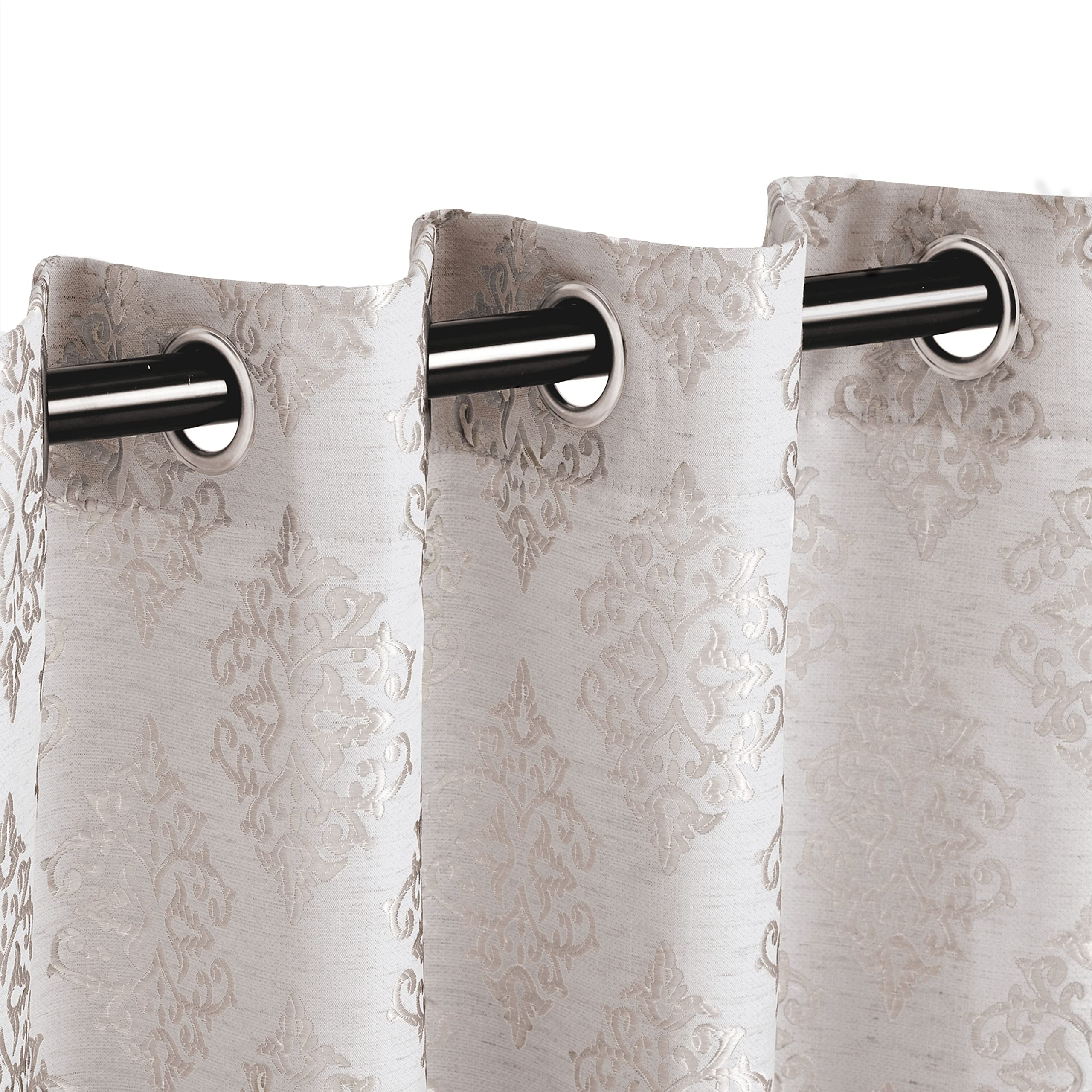 Lot de 2 rideaux de fenêtre 6 œillets style chic formel jacquard 106,7x160cm