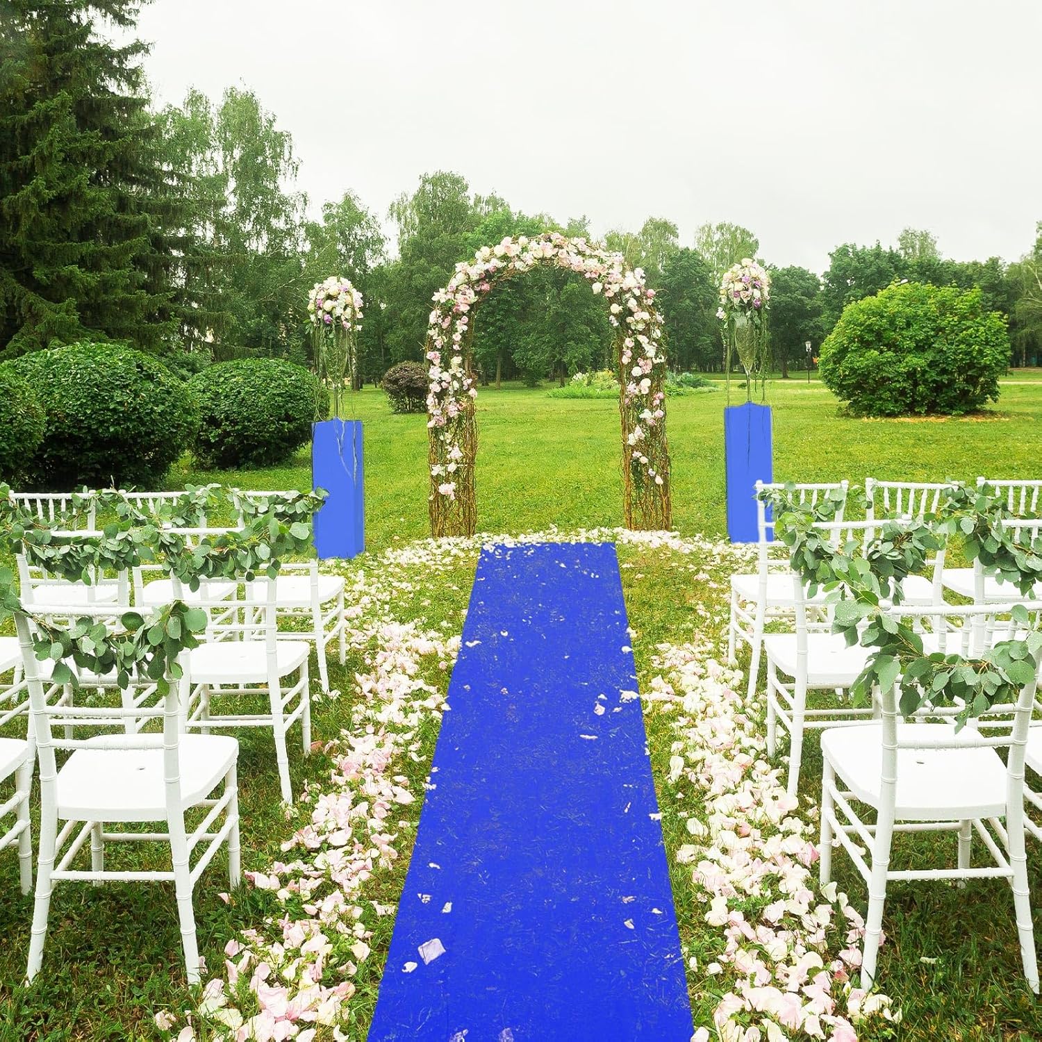 Shappy Royal Blue Carpet Runner Rug for Party 55gsm Thickness with Carpet Tape Hallway Rug for Graduate Wedding Party Dance Floor Outdoor Accessories(2.6 x 60 Feet)