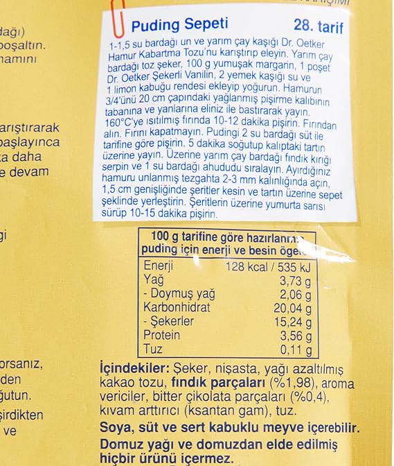Dr. Oetker Pudding Chocolate Hazelnut Flavored 102 Gr 3 pack