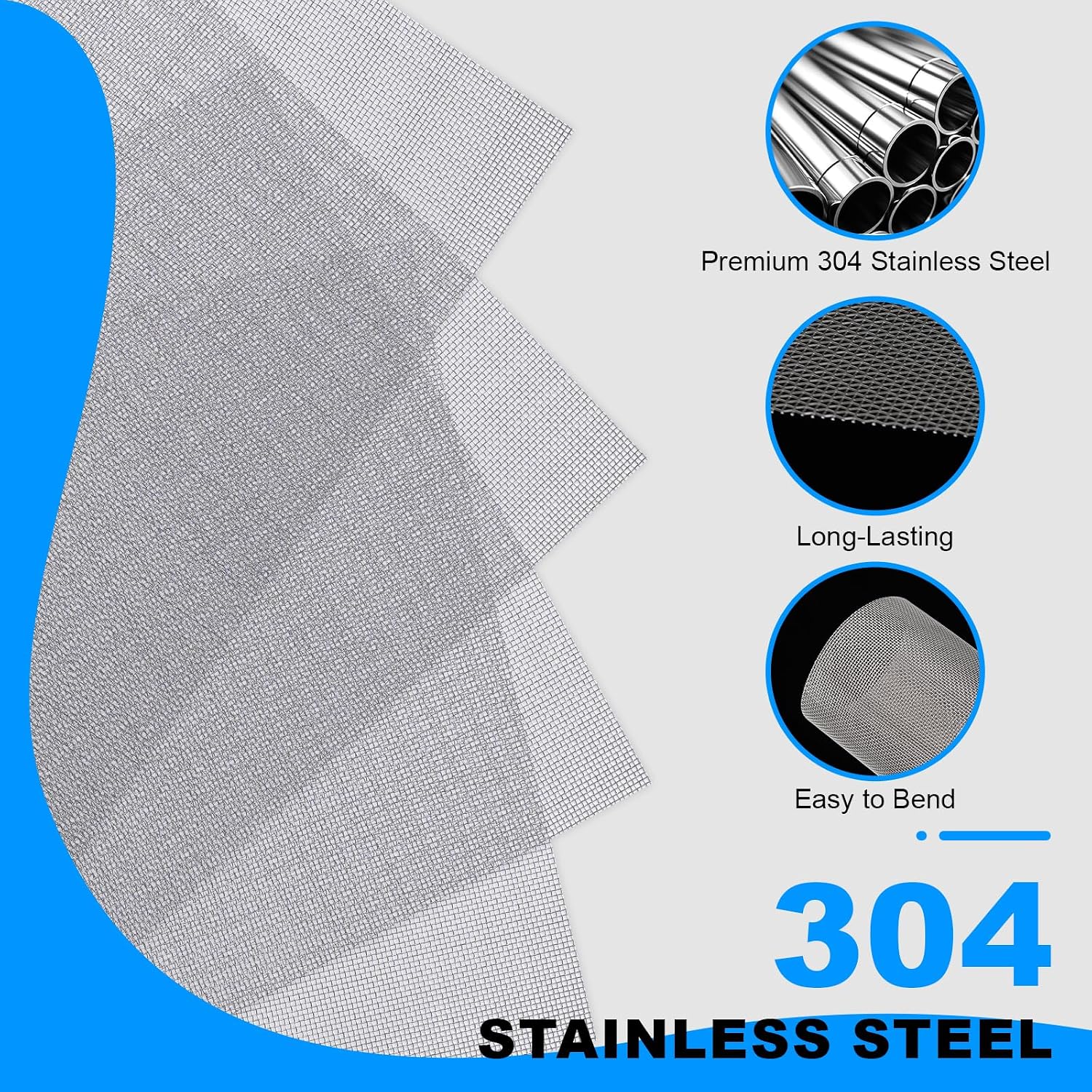 6 Pack 12×8 Inch Wire Mesh Screen, 20 Mesh 304 Stainless Steel