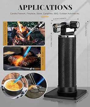 WANBRO 5 Pack Of Torch Lighter, Powerful Windproof Jet Flame, Butane Gas Refill, With Safety Lock, Mini Blow Torch Lighters For Candle, Firework (NO Gas