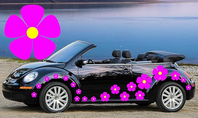 32 PINK PANSY FLOWER CAR DECALS,STICKERS,CAR GRAPHICS,DAISY STICKERS