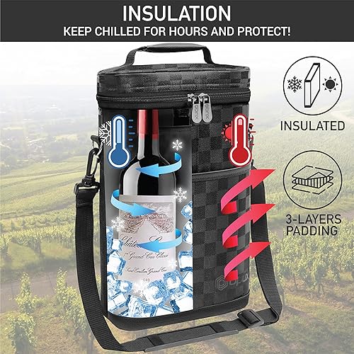 Miniatura 2 de Bolsa para transportar botellas de vino de 2 y 3 botellas.