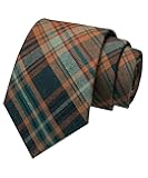 RBOCOTT 3.15“ Cotton Tie Plaid Striped Business Wedding Necktie for Men(8cm)