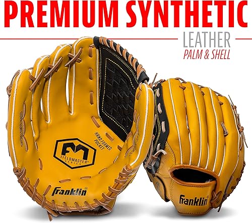 Vista 302 de Franklin Sports Field Master Baseball + Softball Glove - Field Master Adult + Youth Baseball + Softball Mitt - Men's + Women's Gloves - Right Hand