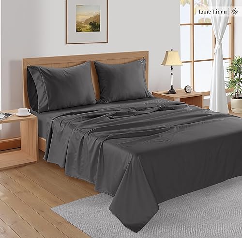 Miniatura 3 de LANE LINEN Juego de sábanas de bambú tamaño Queen, juego de sábanas 100% rayón de bambú, sábanas refrescantes, sábanas de bolsillo profundo de 12