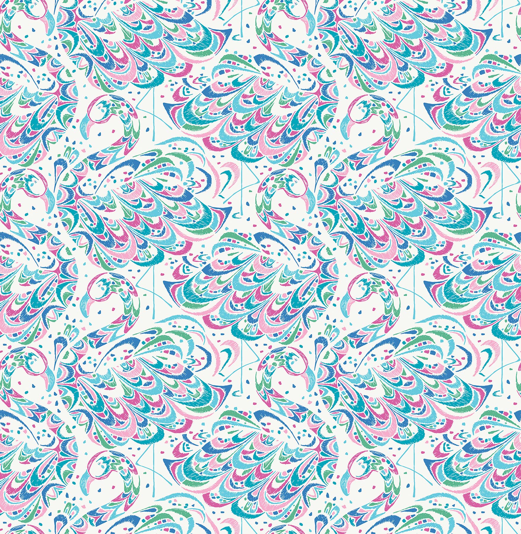 NuWallpaper NUS4327 Flamant Rose Papier Peint Autocollant, Fuchsia Aqua