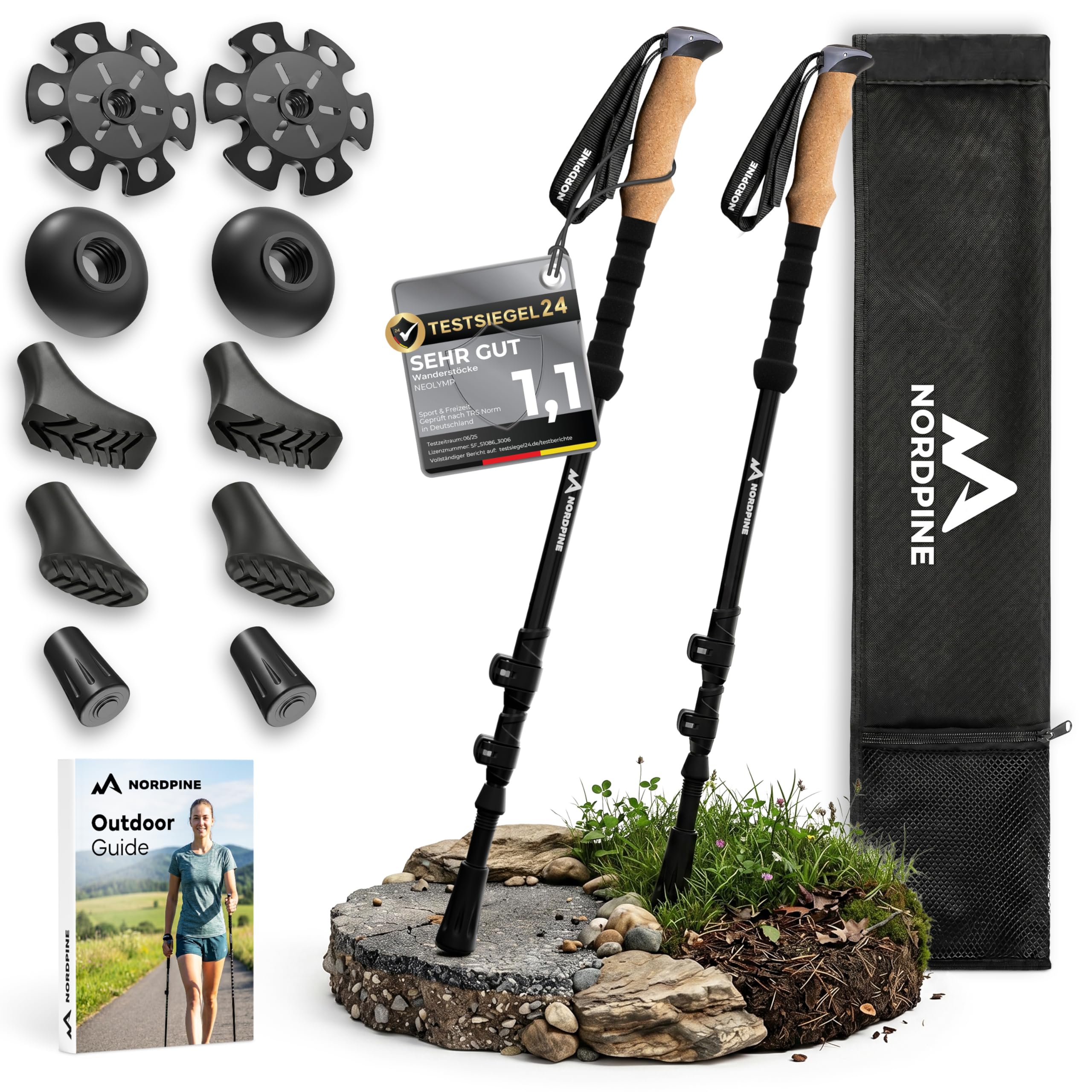 NEOLYMP Wanderstöcke Teleskop Carbon oder Aluminium 65-135cm