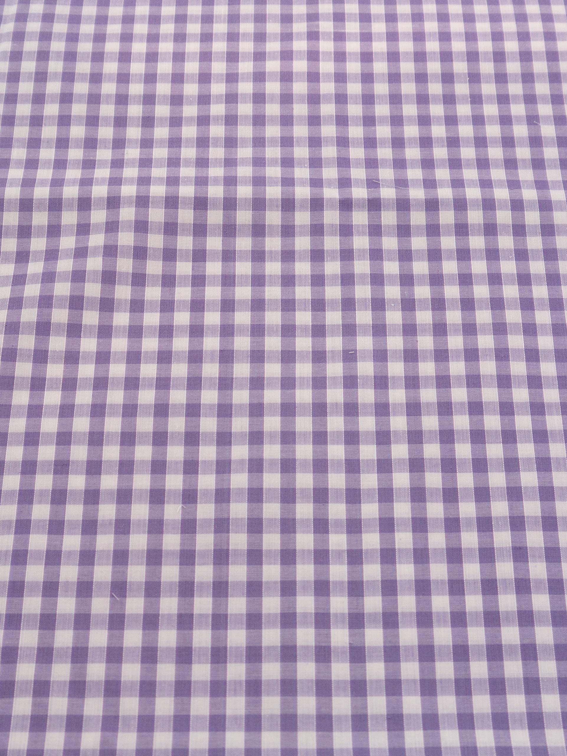 Lilac Gingham Polycotton Fabric by The Meter 1/4 Inch Check 114cm 45 Inch Wide