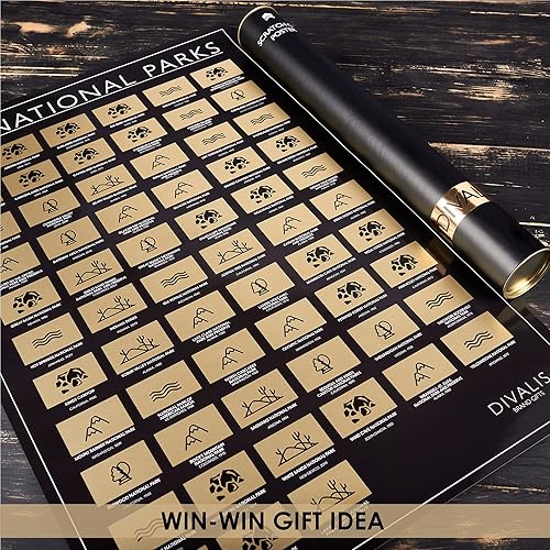 Miniatura 6 de Divalis Póster para raspar los parques nacionales de EE. UU. - Lista de verificación de los 63 parques de EE. UU. - Mapa NP de Estados Unidos