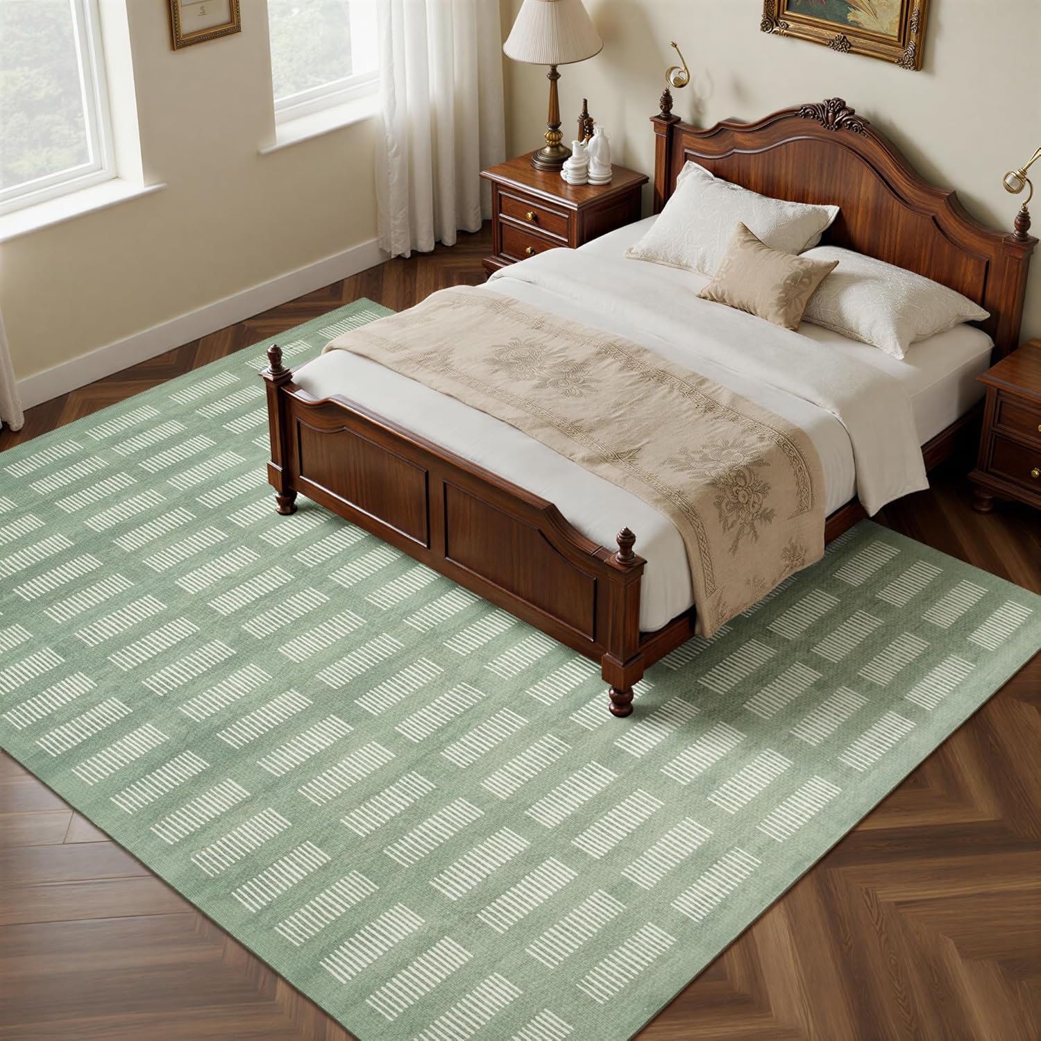 Washable Rugs 8x10 Area Rugs for Living Room,Ultra Soft Faux Wool Retro Carpets,Non Slip Backing,Durable Edge Binding,Stain Resistant,The Large Carpet for Bed Room,Dining Room,Office Decor
