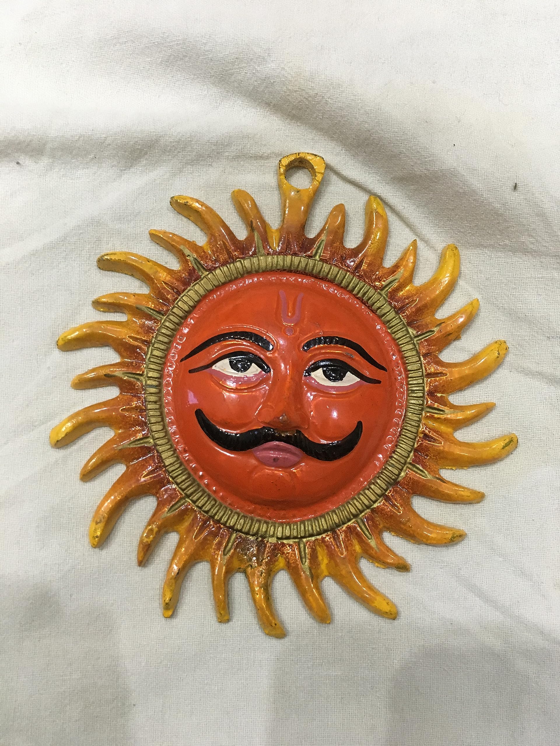 gift wala home decor sun handicraft item orange colour
