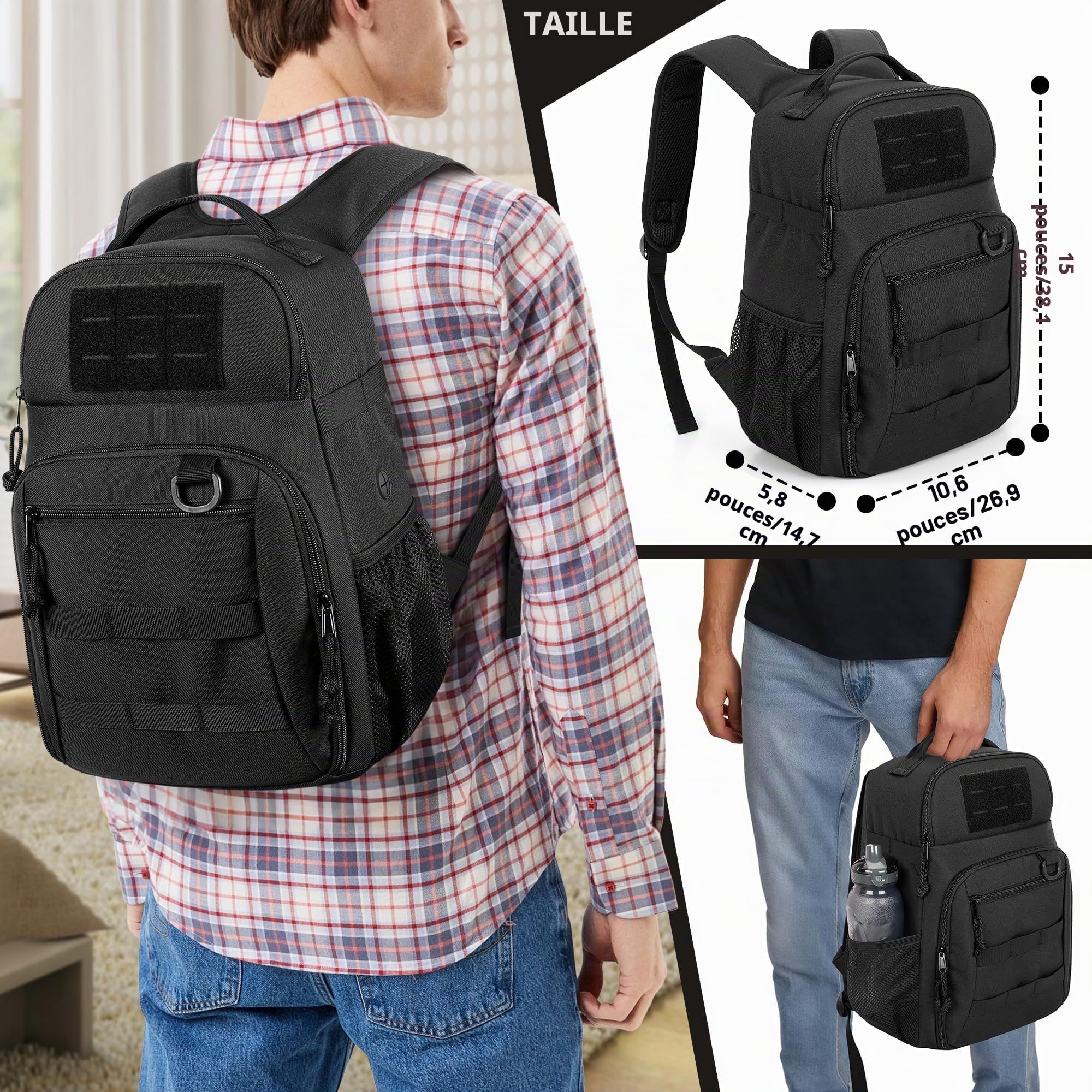 PGmoon Sac à Dos Tactique Compatible avec Meta Quest 2/Quest 3/Quest Pro | Sac de Transport Compatible avec VR Elite Strap avec Plusieurs Poches pour Contrôleurs et Accessoires ( Conception Brevetée )