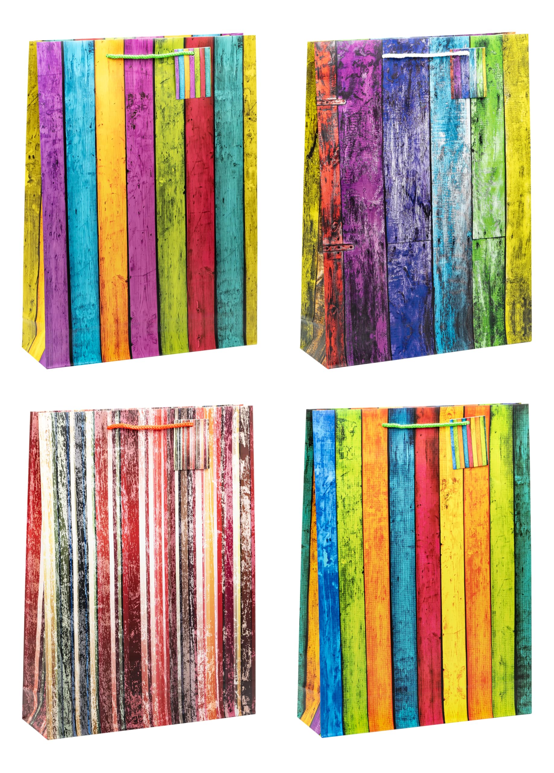 TSI 84171 Gift Bags Stripes XXL Pack of 12 Size XXL (H x W x D) 44 x 33 x 10 cm, multicoloured, 1 stück (12er Pack)