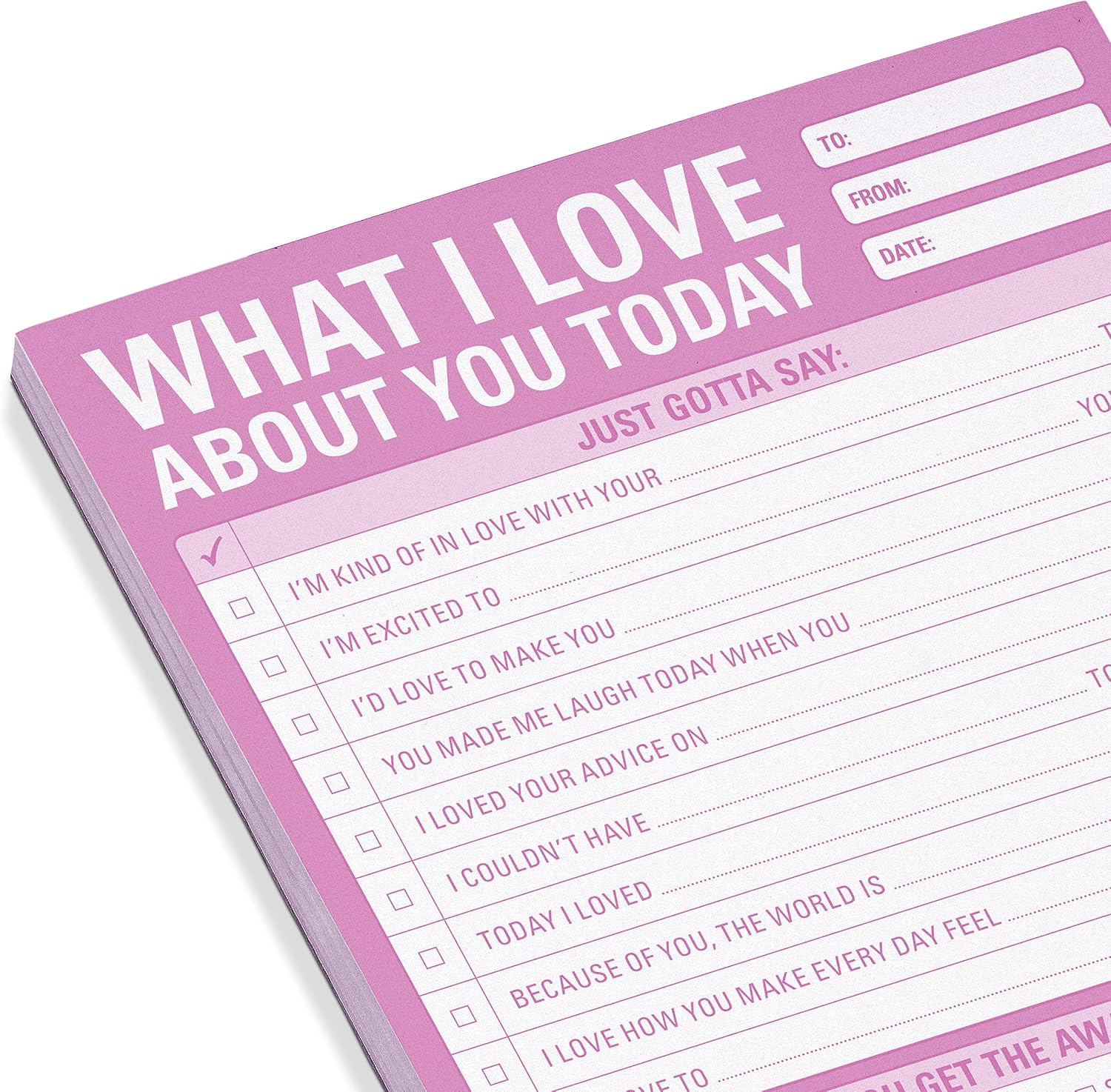 Knock Knock What I Love about You Today Pad, Checklist Love Notes Pad, 6 x 9-inches