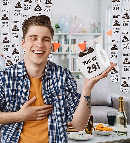 Miniatura 6 de Impreso TP Holy Poop You're 29 - Papel higiénico impreso, regalo de broma, divertido cumpleaños número 29 para la mejor broma, sorpresa, decoración