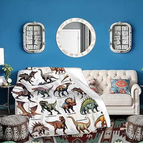 Vista 58 de Manta Personalizada con Nombre de Dinosaurio Regalos Personalizados Mantas de Franela Súper Suaves y Ligeras Manta para Niños, Adultos, Adecuada