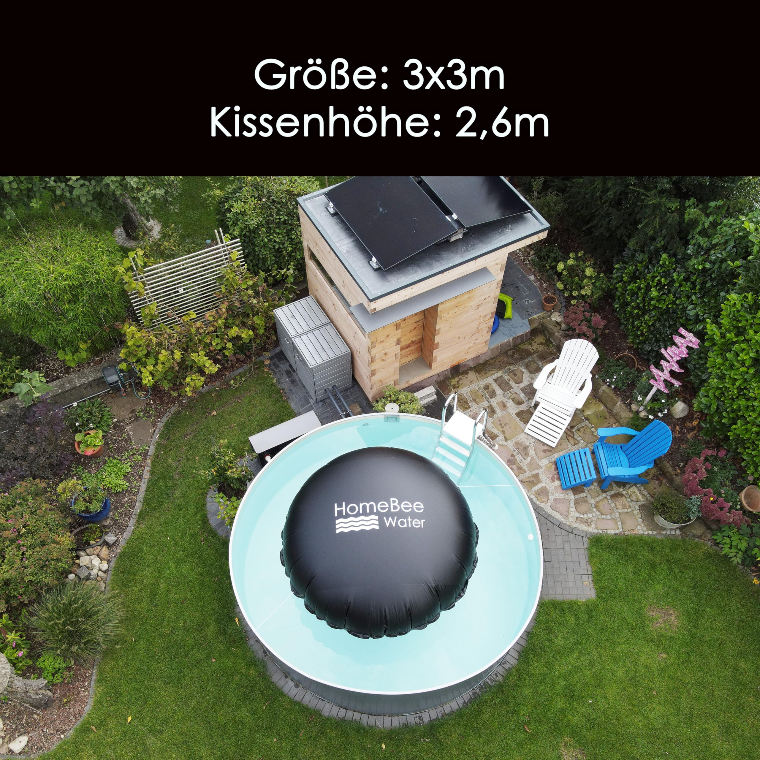 Poolkissen Winter XXL (3 Meter Durchmesser) - Winterkissen für die Poolabdeckung - Winterfeste Abdeckung - Kissen für Pool, Luftkissen, Poolpolster, Überwinterung