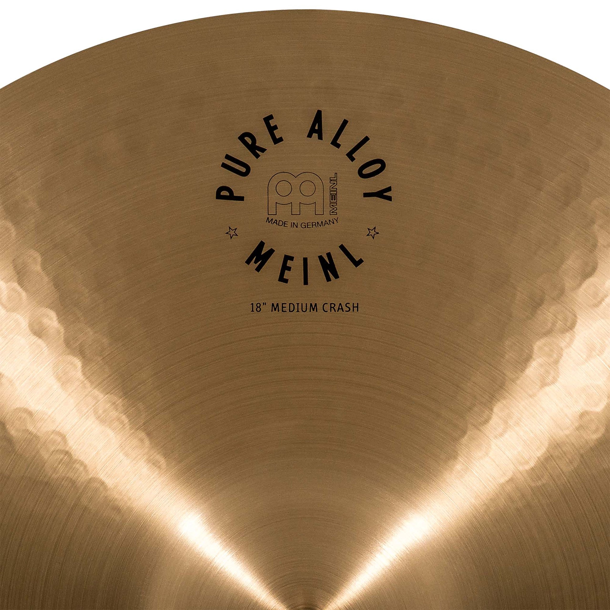 Meinl Cymbals Pure Alloy Piatto Crash Medium 18 pollici (45,72cm) per Batteria - Bronzo puro in Lega, Finitura Tradizionale (PA18MC)