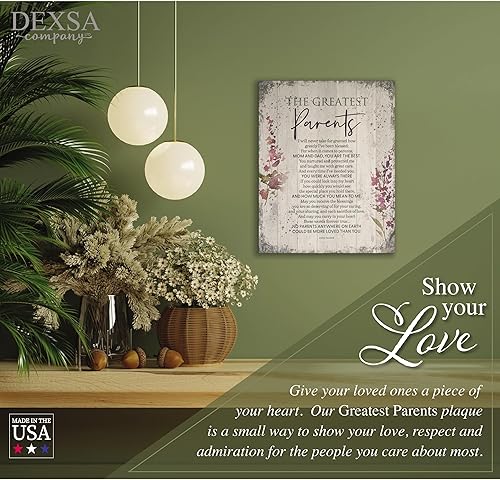 Miniatura 6 de DEXSA Greatest Parents - Placa de madera fabricada en los Estados Unidos, 11.75 x 15 pulgadas, elegante marco vertical para colgar en la pared,