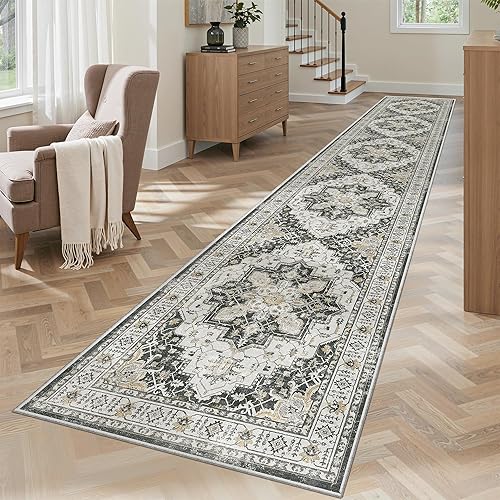 Miniatura 144 de Madane Alfombra lavable de 2 x 3 pies, alfombra de entrada pequeña, antideslizante, vintage, para entrada interior, alfombra de pelo bajo