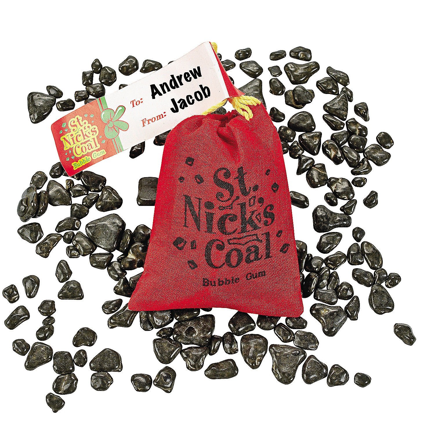 St. Nick's Coal Bubble Gum (Pack of 12 Bags) - Gifts for the Hostess