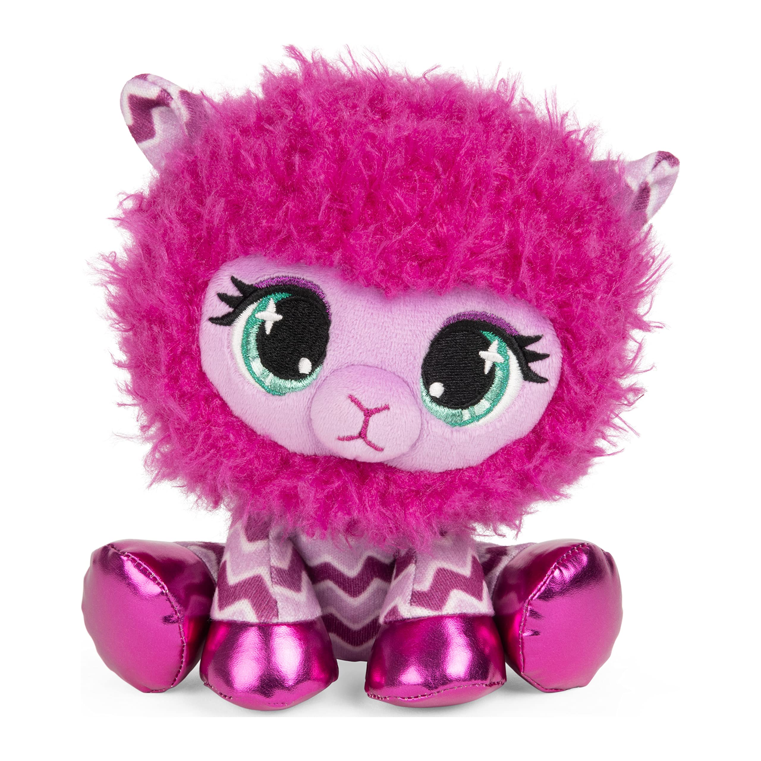 Spin Master Games P.Lushes Designer Fashion Pets Shelly O’Llama Premium Stuffed Animal Soft Plush, Pink, 6”