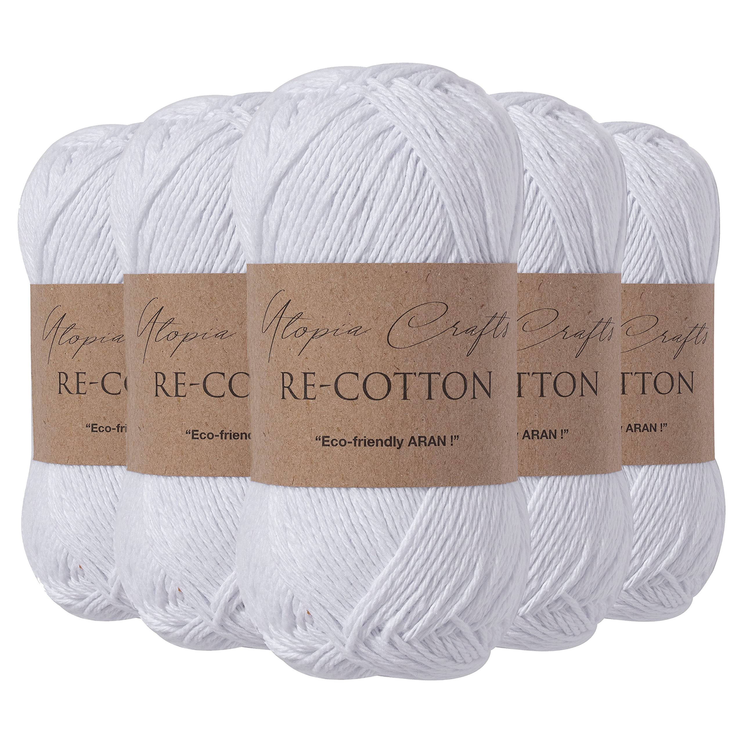 Utopia Crafts Re Cotton Knitting Yarn 5x 100g White Desertcart INDIA