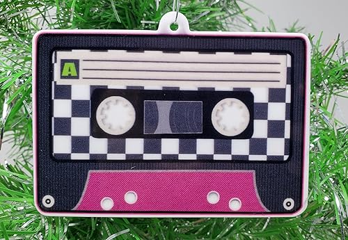 Miniatura 3 de Cinta de casete de los años 80 con temática retro adorno navideño (C74)