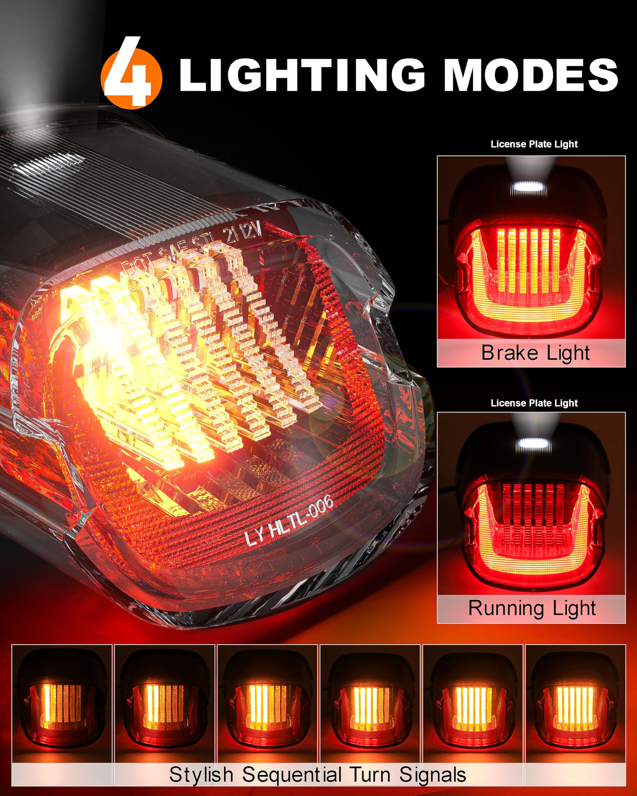 Amazon.com: Dark Smoke U Shape Motorcycle Tail Light with