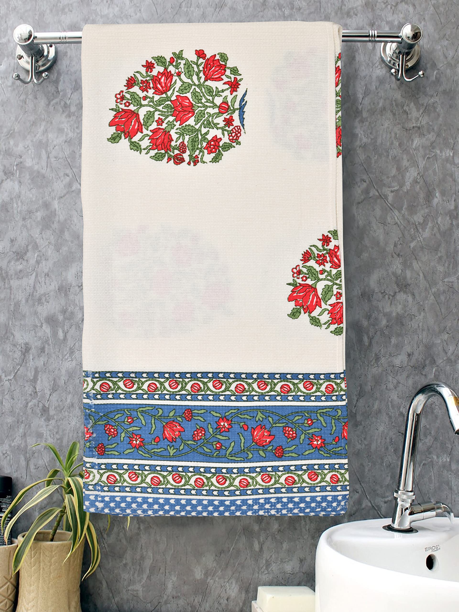 MAFATLAL Bath Towel, 100% Cotton Premium Waffle Towel for Large Size (147x76 cms), Light Weight, Quick Dry, Hand Printed,Floral Designs & Craft, Super Absorbent Towel – Large (Madhuban Collection) (B0C6ZTPP7S) Amazon Price History, Amazon Price Tracker