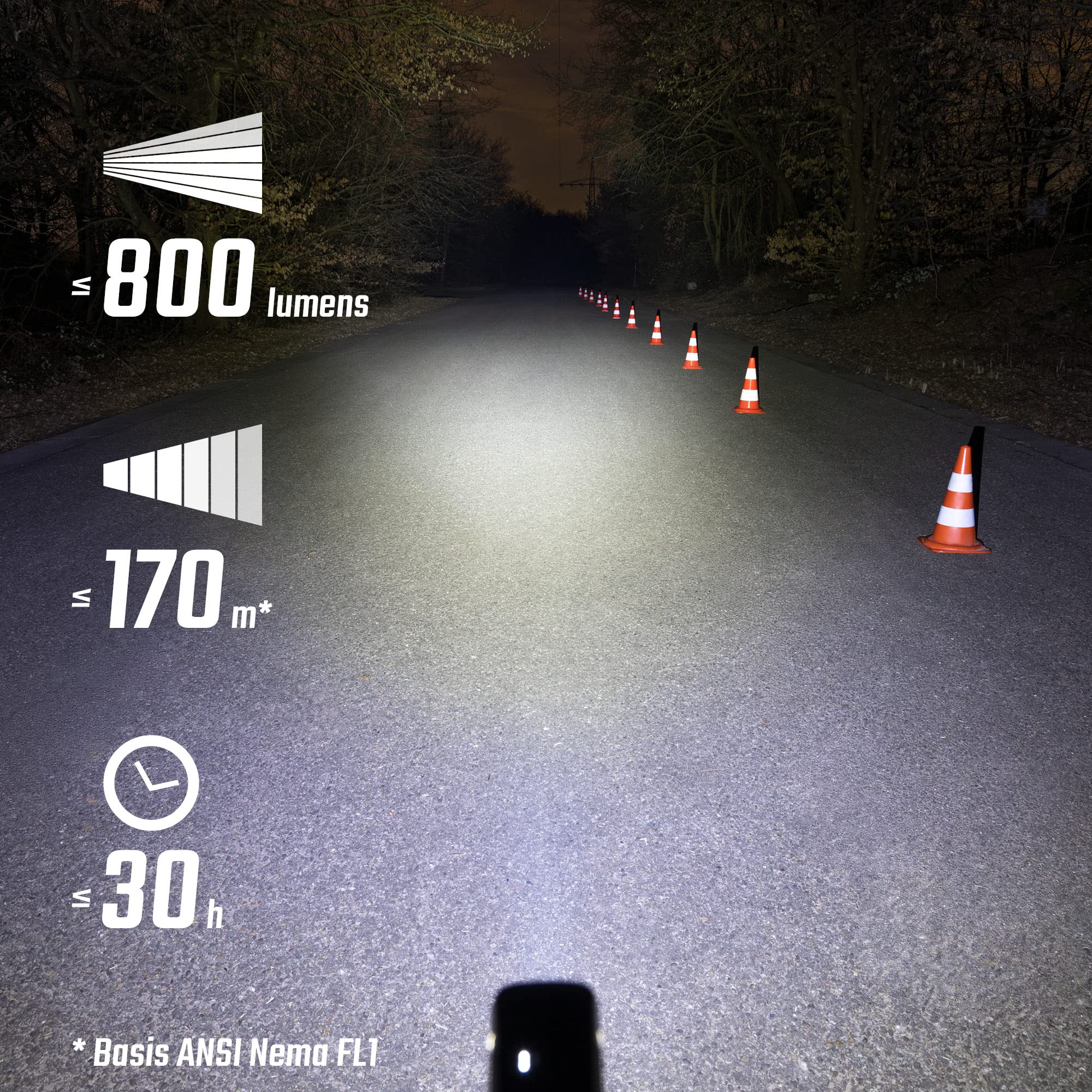 SIGMA Luci Bicicletta LED BUSTER 800 & RL150, USB Ricaricabile Luci Bici con Cinque Modalità Di Illuminazione Le Luce Bici hanno Funzione Di Memoria, Indicatore Della Batteria & Funzione Luce Freno