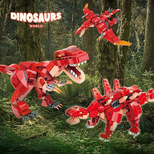 Miniatura 4 de HSANHE Juego de construcción de dinosaurios 3 en 1 para niños de 6 a 12 años, ladrillos de construcción de dinosaurios STEM juguete educativo