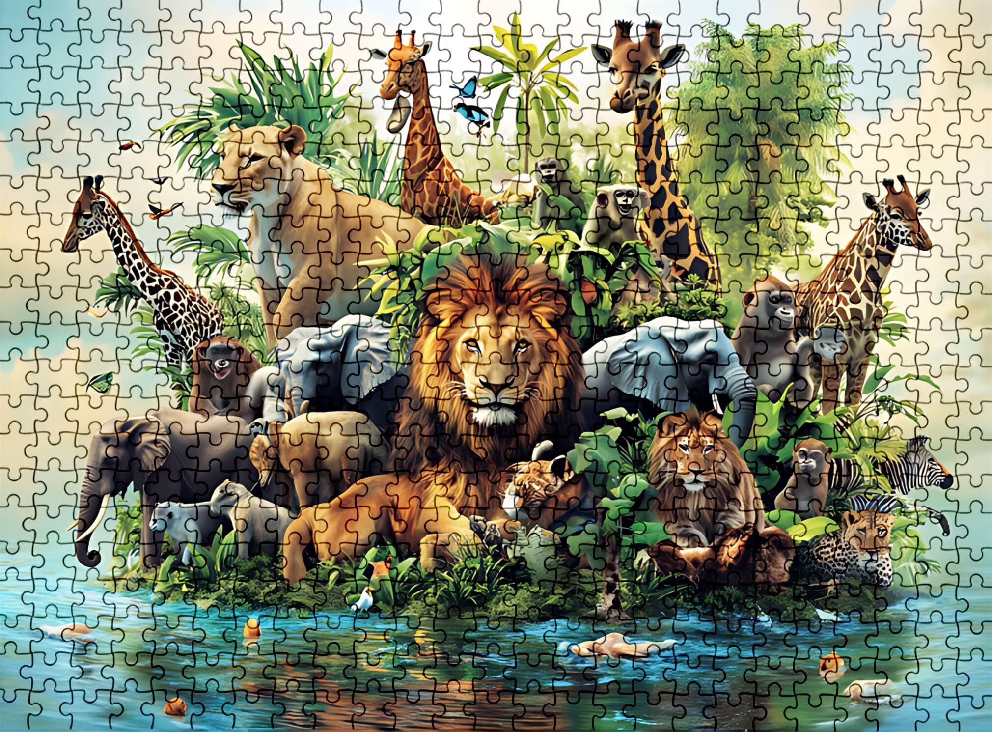 Puzzle 1500 Teile, Holzpuzzle Erwachsene - Impossible Puzzle 87 x 57 cm niffliges Denkspiel & Denksport für Frauen & Männer, Familienspiel für Spieleabende, Geschenk für Frauen Tier Giraffe w0-161