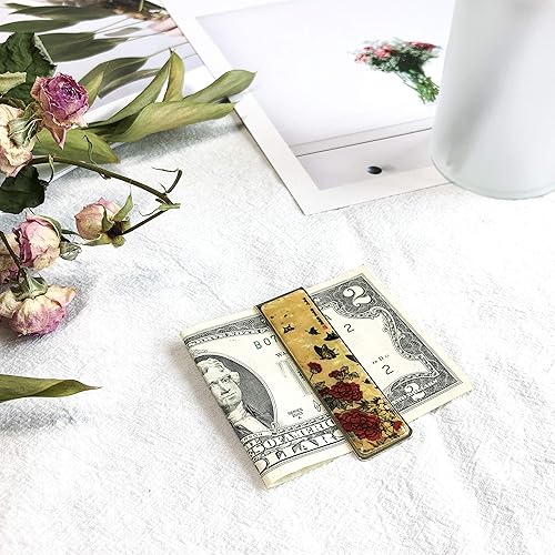 Miniatura 6 de Madre de perla clip de dinero cartera tarjeta de crédito tarjeta de negocios delgada titular de acero inoxidable colección regalo noble