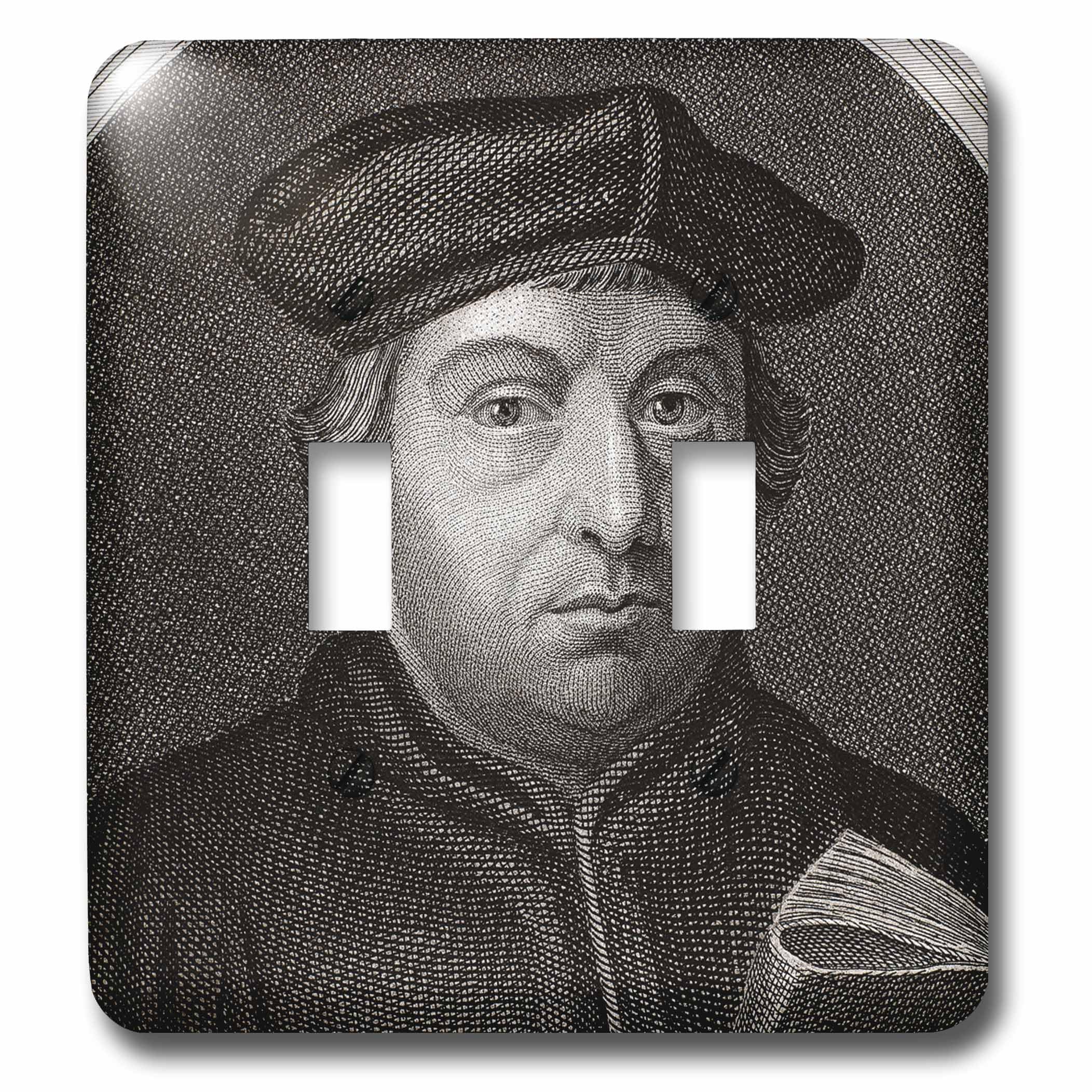 Martin Luther double interrupteur à bascule plaque murale gravure historique Prisma