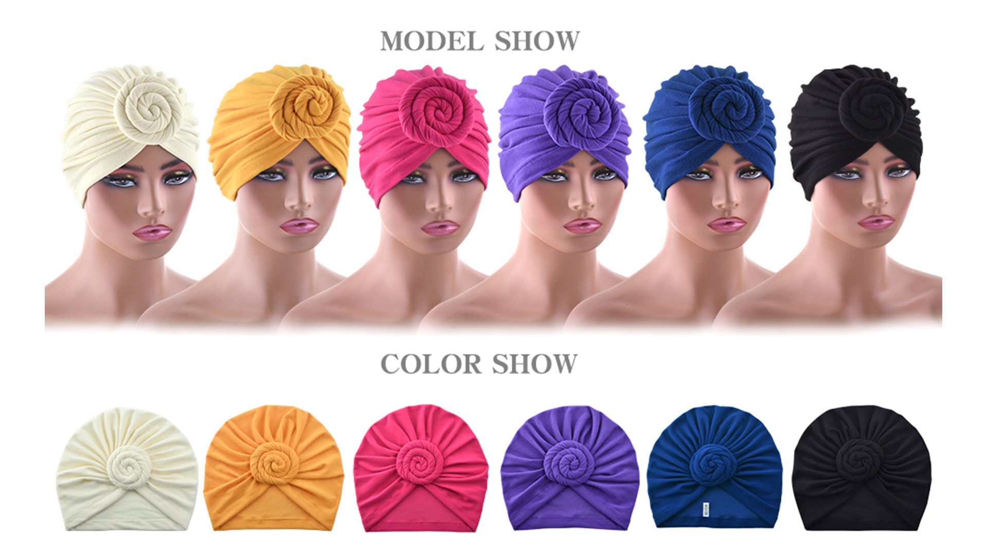 Turbantes para Mujer con Nudo Preformado y Bandana miniatura 7