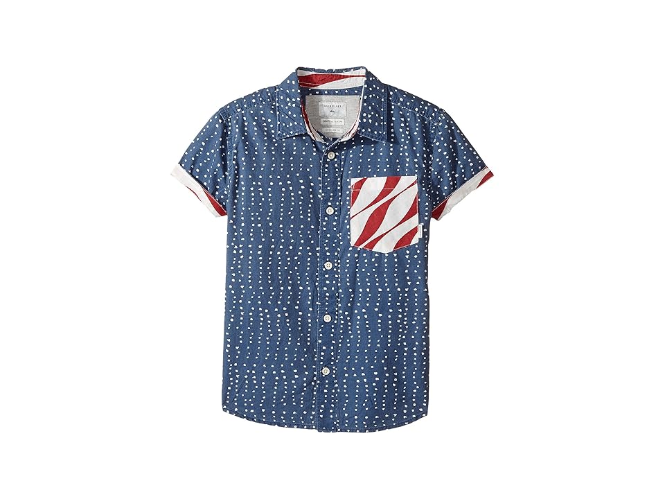 

Quiksilver Kids New Merica Short Sleeve Shirt (Big Kids) (Dark Denim Spaced Stars) Boy's Short Sleeve Button Up
